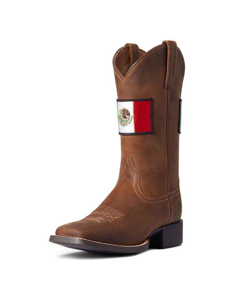 Botas Occidentales Ariat Round Up Orgullo Mexicano Mujer Marrones | RUJZ04985