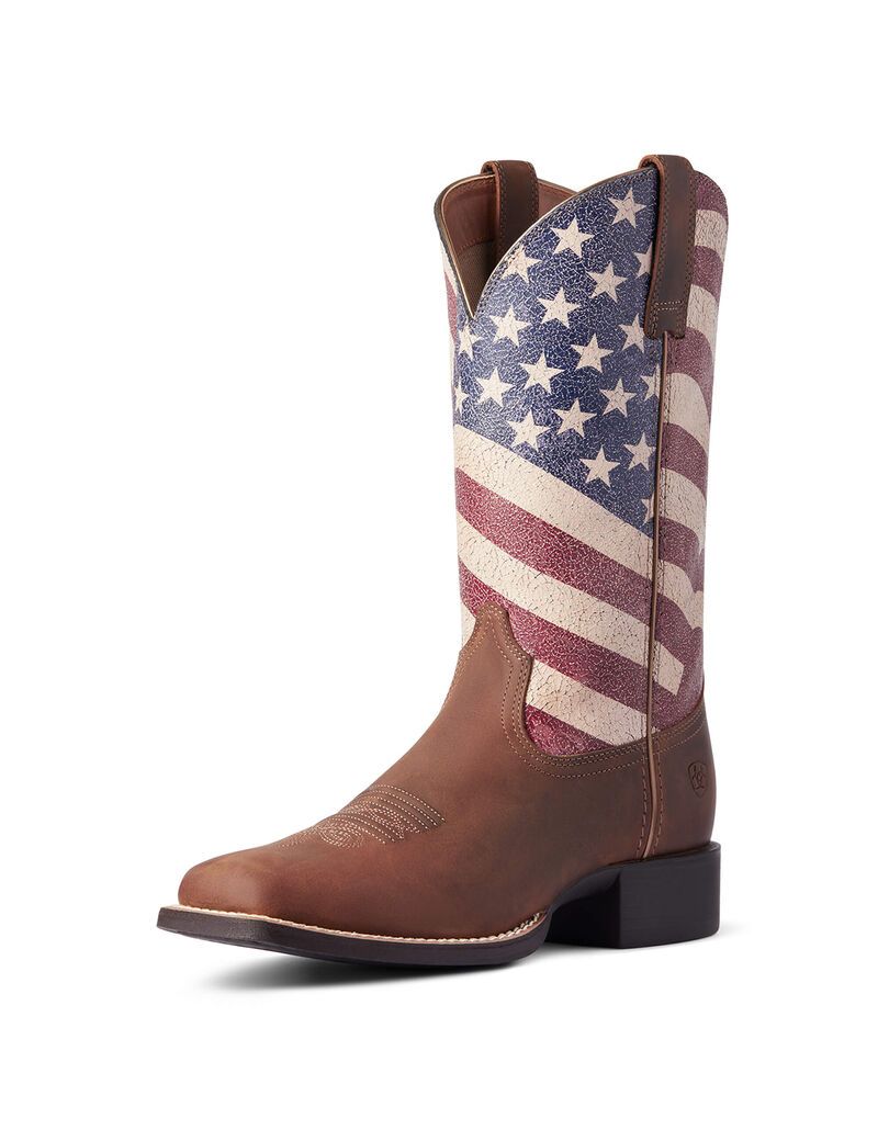 Botas Occidentales Ariat Round Up Patriot Mujer Marrones | SQCK34209