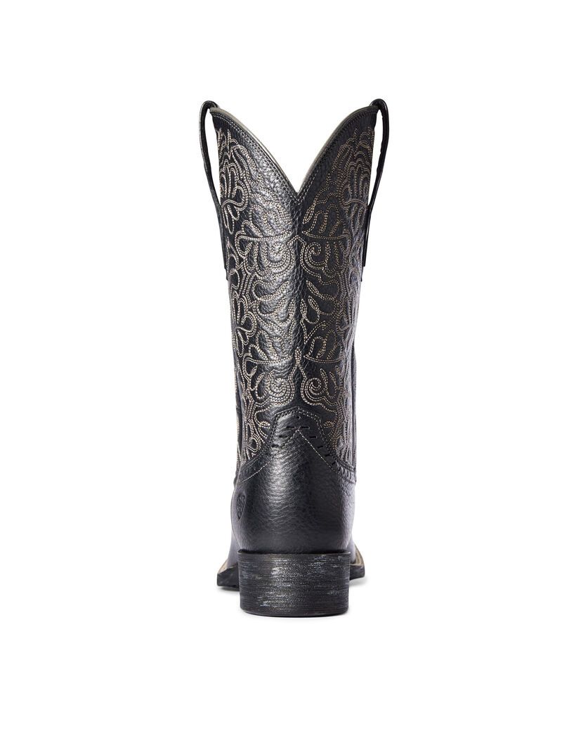 Botas Occidentales Ariat Round Up Remuda Mujer Negras | LHIB76109