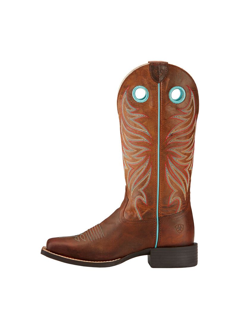 Botas Occidentales Ariat Round Up Ryder Mujer Marrones | UOQB84751