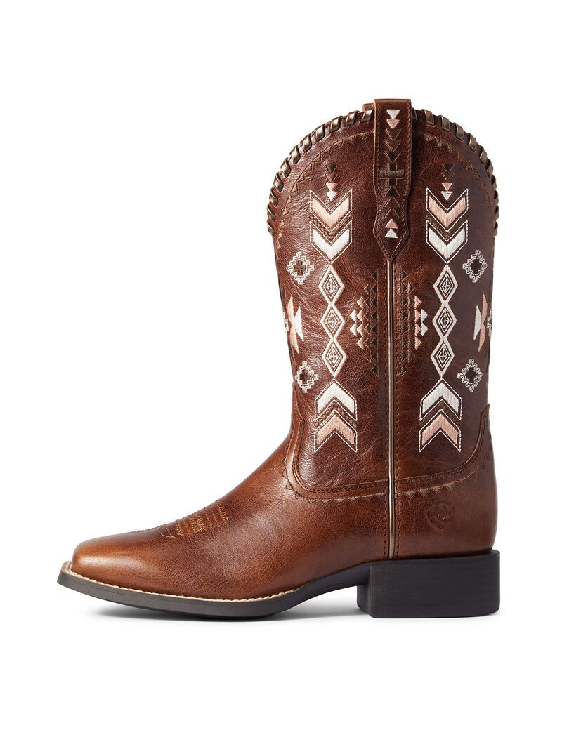 Botas Occidentales Ariat Round Up Skyler Mujer Marrones | PSNE30785