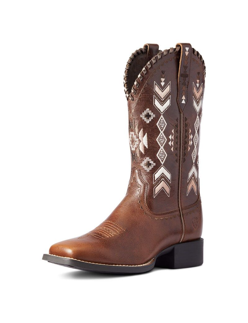 Botas Occidentales Ariat Round Up Skyler Mujer Marrones | PSNE30785