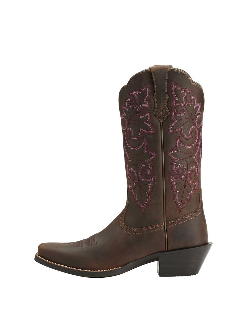 Botas Occidentales Ariat Round Up Square Puntera Mujer Marrones | ZWJQ40761