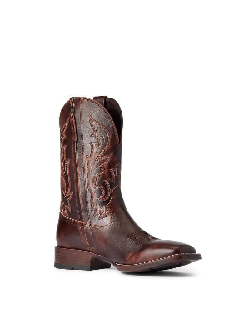 Botas Occidentales Ariat Slim Zip Ultra Hombre Rojas Marrones | LVZG03198