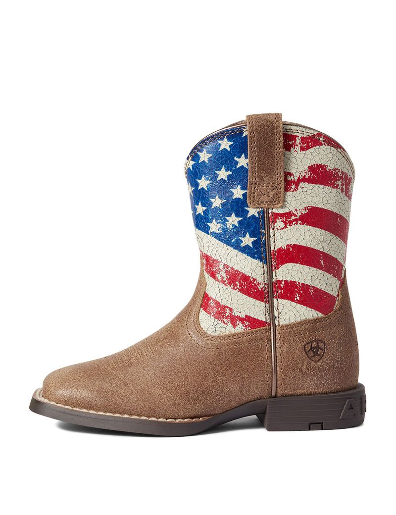 Botas Occidentales Ariat Stars And Stripes Niños Marrones | NRWY81649