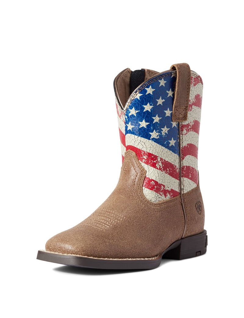 Botas Occidentales Ariat Stars And Stripes Niños Marrones | NRWY81649