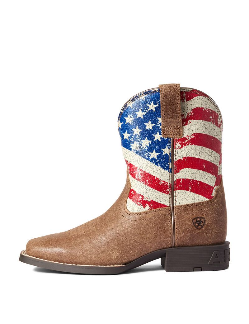 Botas Occidentales Ariat Stars And Stripes Niños Marrones | SFGO30695