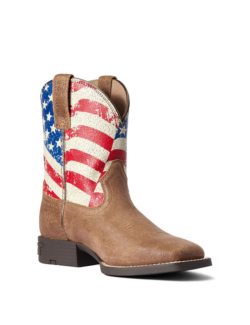 Botas Occidentales Ariat Stars And Stripes Niños Marrones | SFGO30695