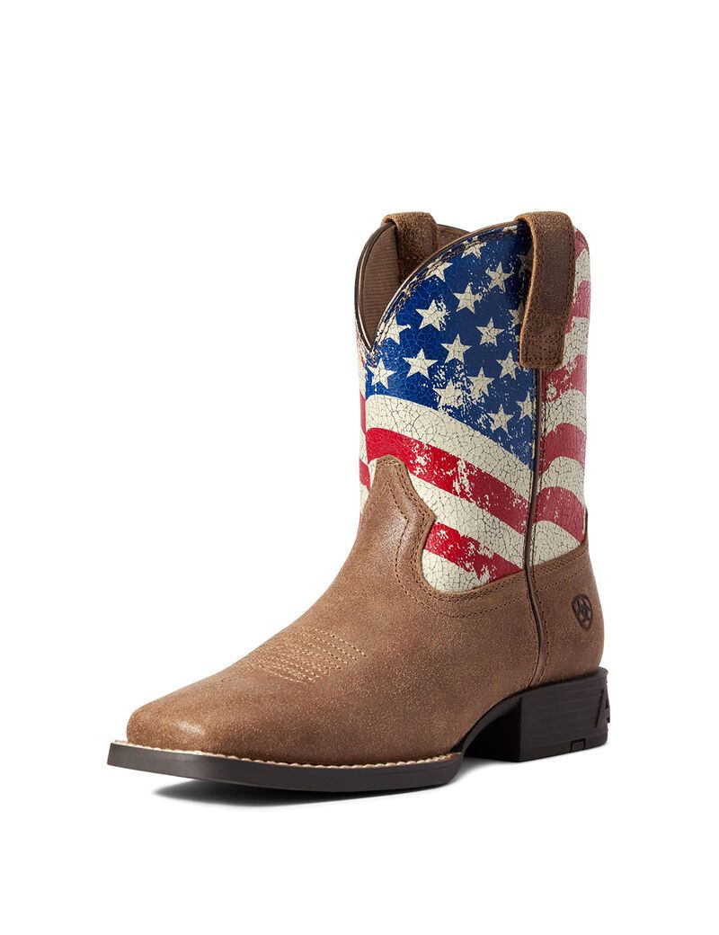 Botas Occidentales Ariat Stars And Stripes Niños Marrones | SFGO30695