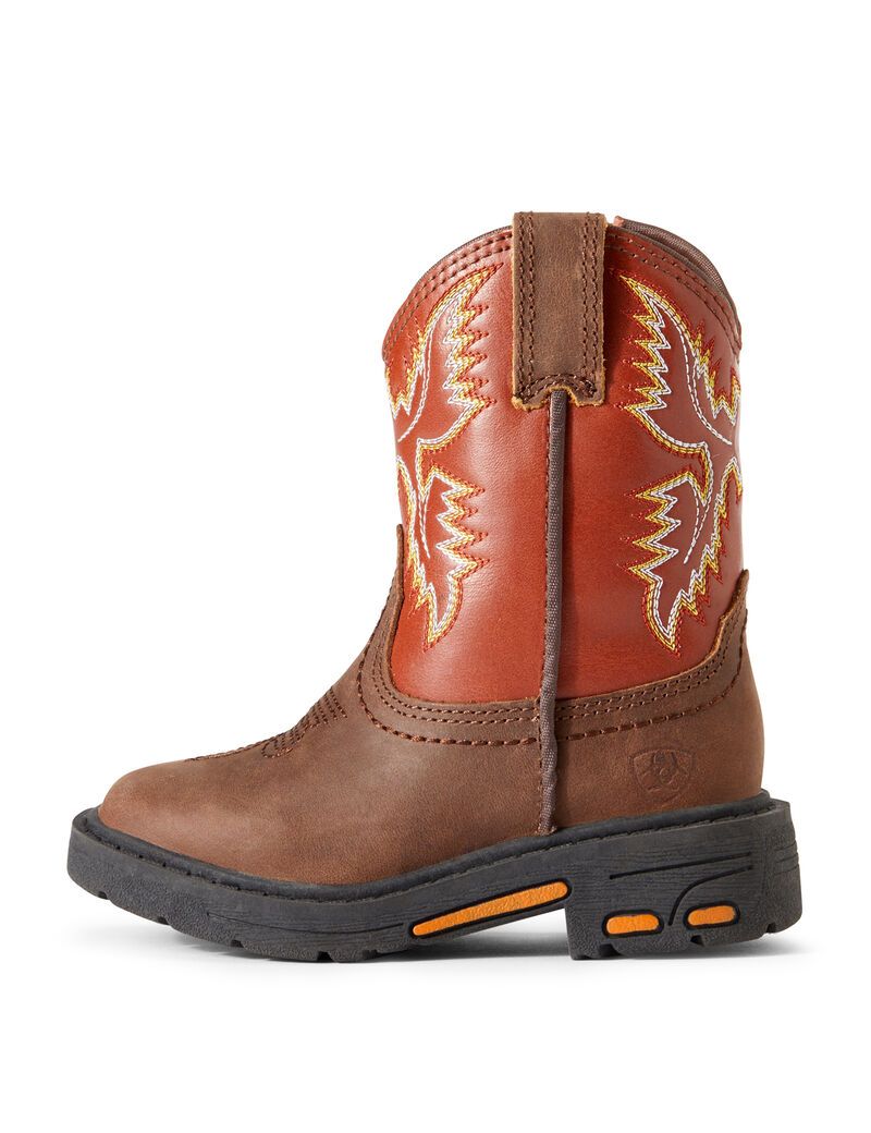 Botas Occidentales Ariat Stompers Chandler Workhog Niños Marrones | PIYZ46251