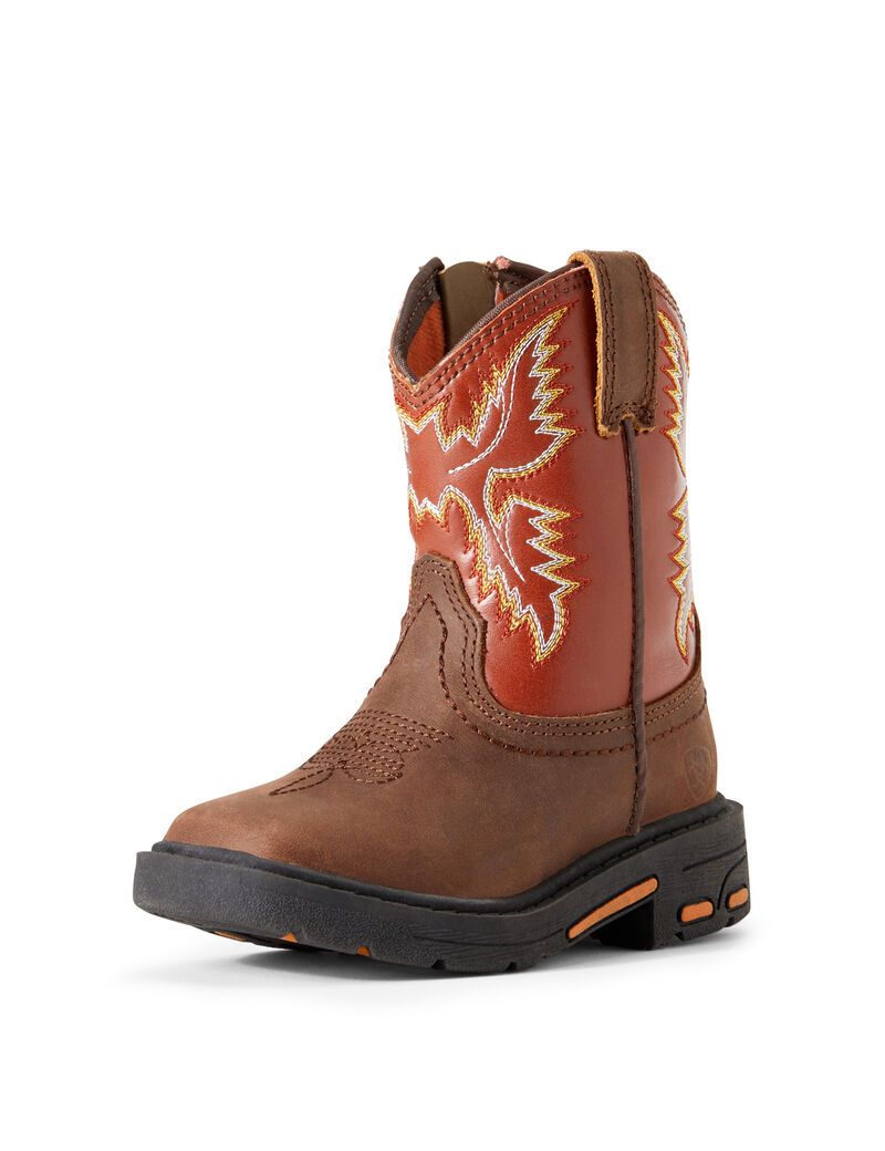 Botas Occidentales Ariat Stompers Chandler Workhog Niños Marrones | PIYZ46251