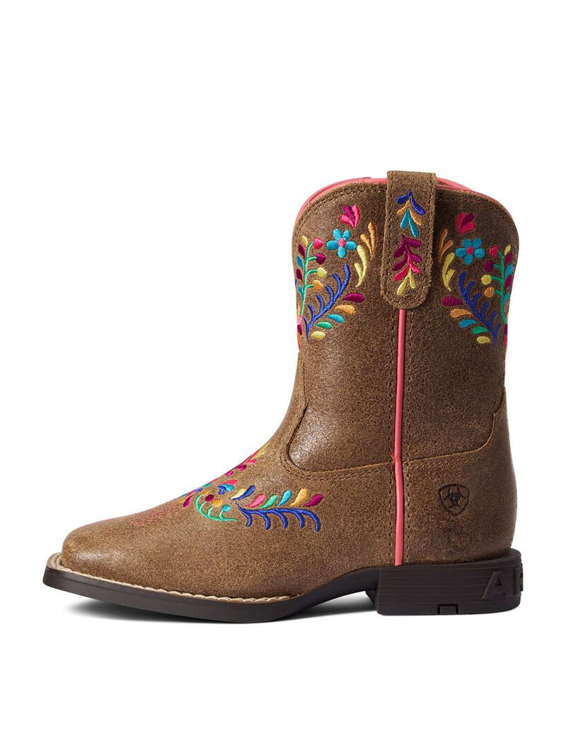 Botas Occidentales Ariat Wild Flower Niños Marrones | KXES59081