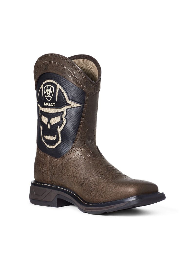 Botas Occidentales Ariat Workhog Xt Venttek Bold Niños Cafe | OBGK87530