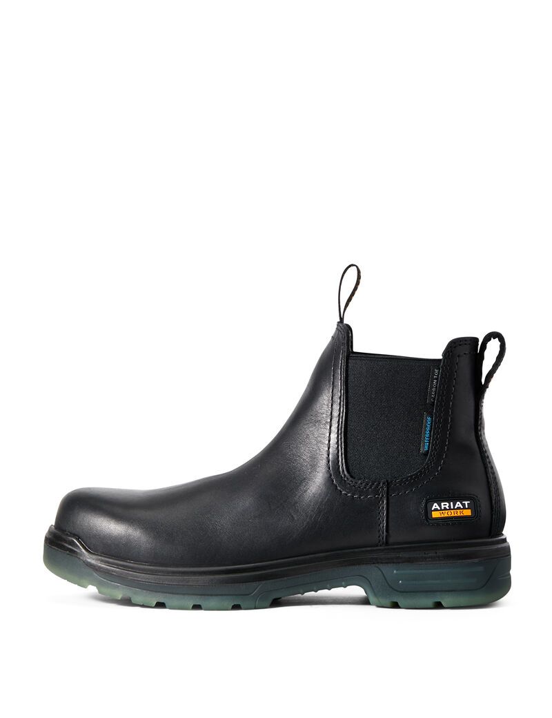 Botines Chelsea Ariat Turbo CSA Impermeables Carbon Puntera Trabajo Hombre Negras | OPDX83752