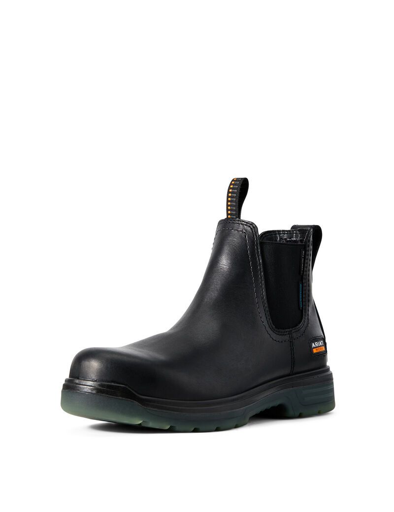 Botines Chelsea Ariat Turbo CSA Impermeables Carbon Puntera Trabajo Hombre Negras | OPDX83752