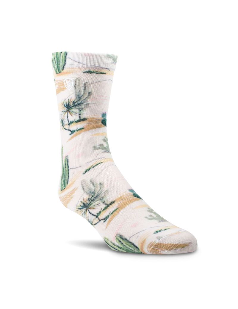 Calcetines Ariat Arid Landscape Crew 2PCS Mujer Verde | CUBZ79435