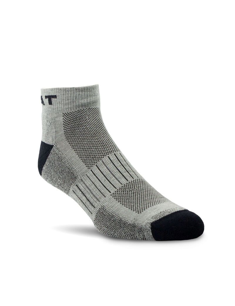 Calcetines Ariat High Performance Quarter Crew Tek Trabajo 3PCS Hombre Gris | ERFZ74125