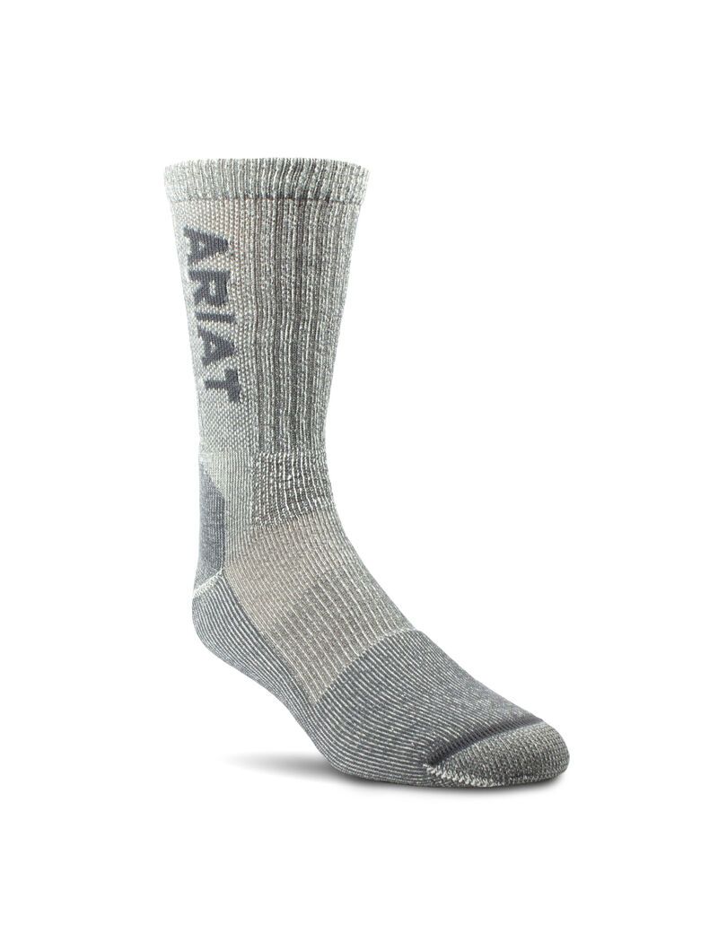 Calcetines Ariat Ligeros Merino Lana Blend Steel Puntera Trabajo Hombre Gris | XCWJ57931