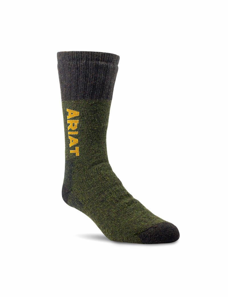 Calcetines Ariat Marl Thermal Lana Blend Trabajo 2PCS Hombre Verde Oliva | GCTW24709