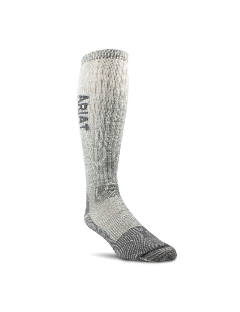 Calcetines Ariat Midweight Merino Lana Blend Over The Calf Steel Puntera Trabajo Mujer Gris | DSXQ63905