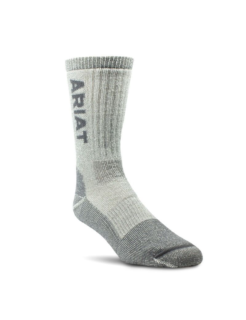 Calcetines Ariat Midweight Merino Lana Blend Steel Puntera Trabajo Mujer Gris | RSUI98672