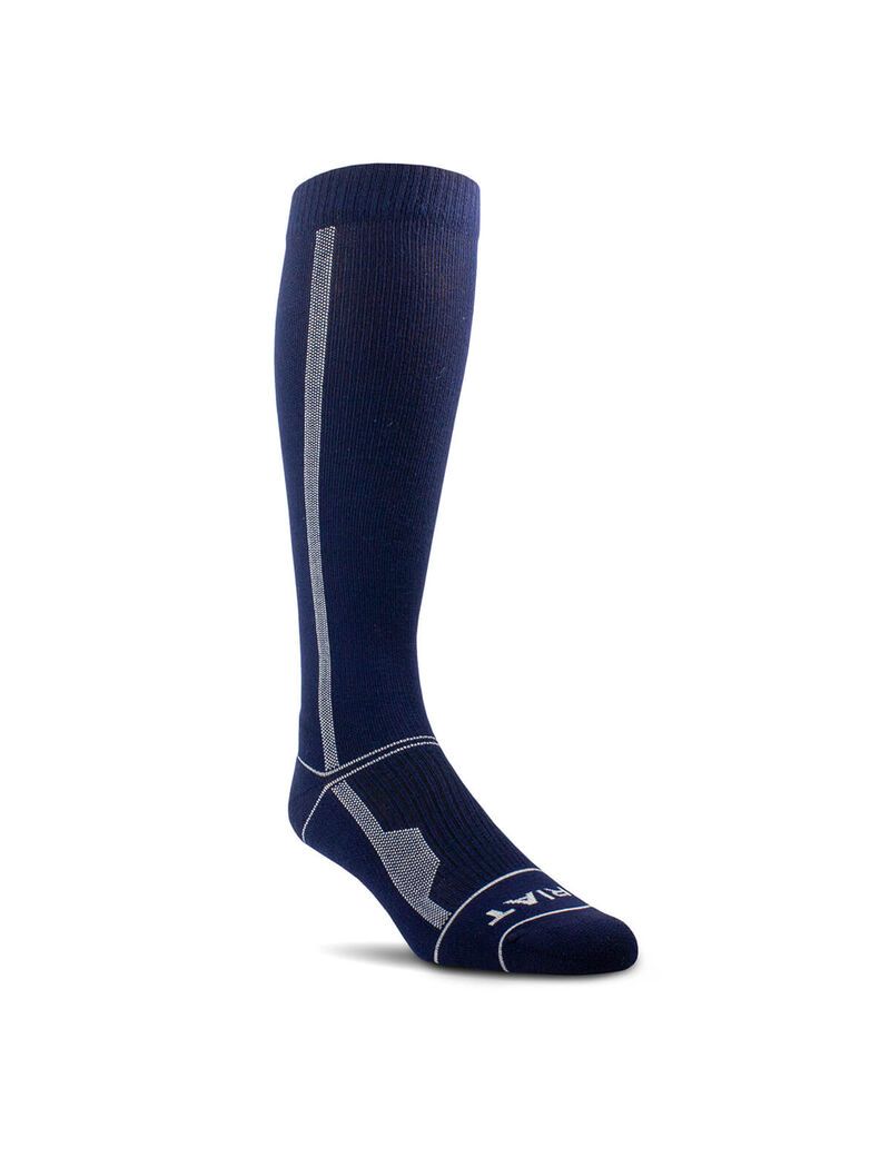 Calcetines Ariat Over the Calf Performance Compression Hombre Azul Marino | ILZS87016