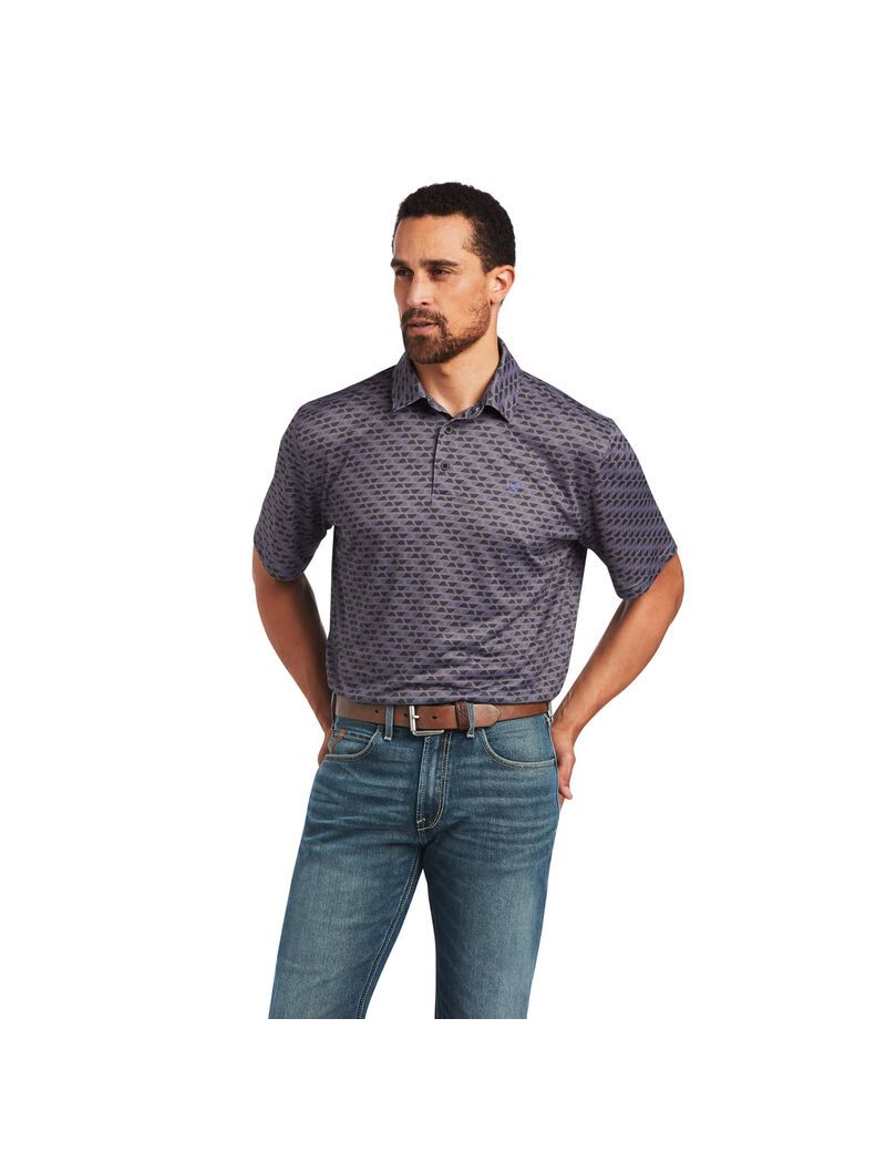 Camisa Polo Ariat All Over Print Hombre Multicolor | MEYK08193