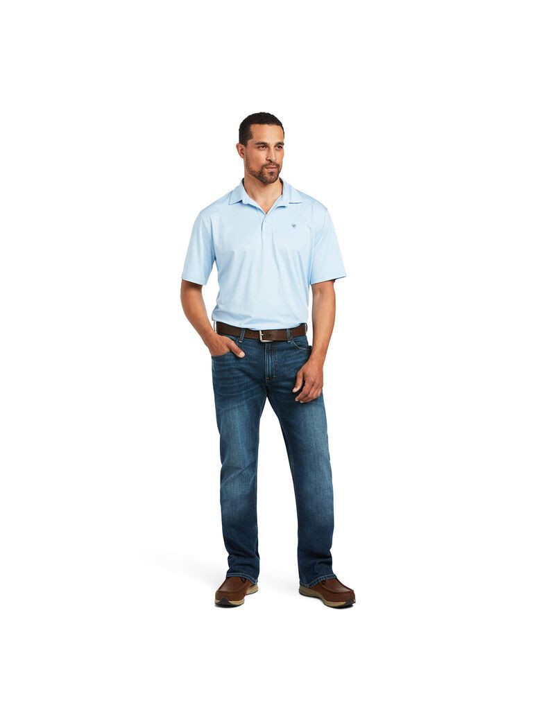 Camisa Polo Ariat Charger 2.0 Hombre Azules | SDAJ07319