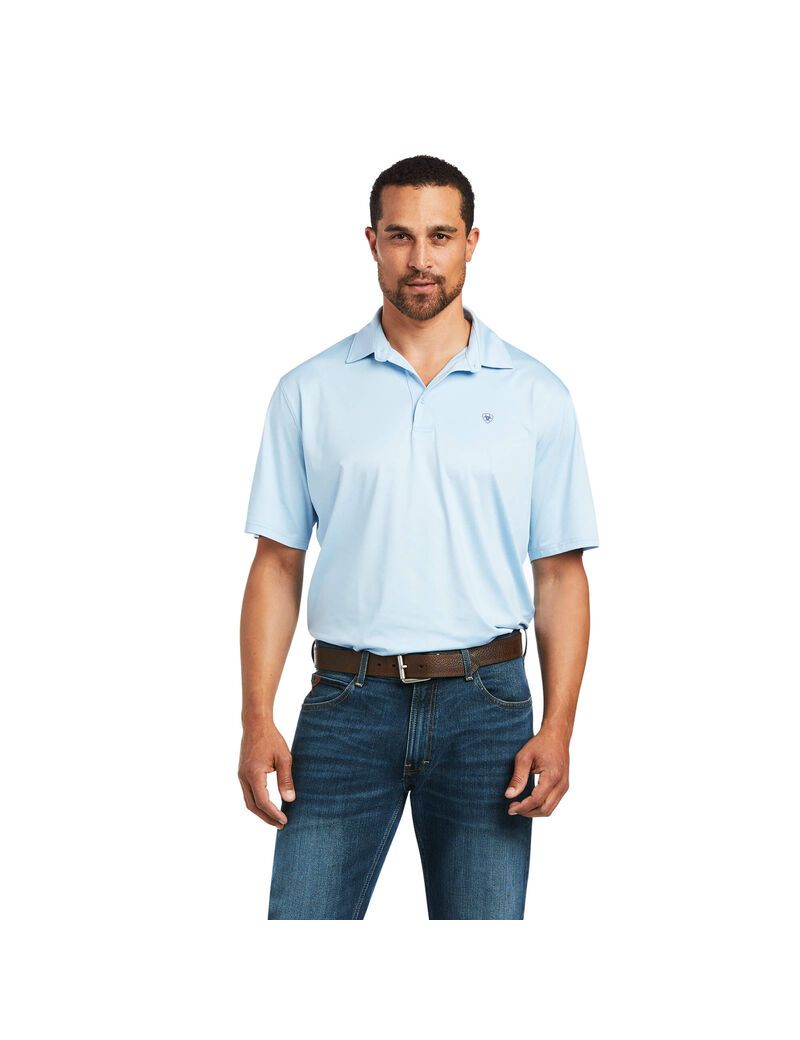 Camisa Polo Ariat Charger 2.0 Hombre Azules | SDAJ07319