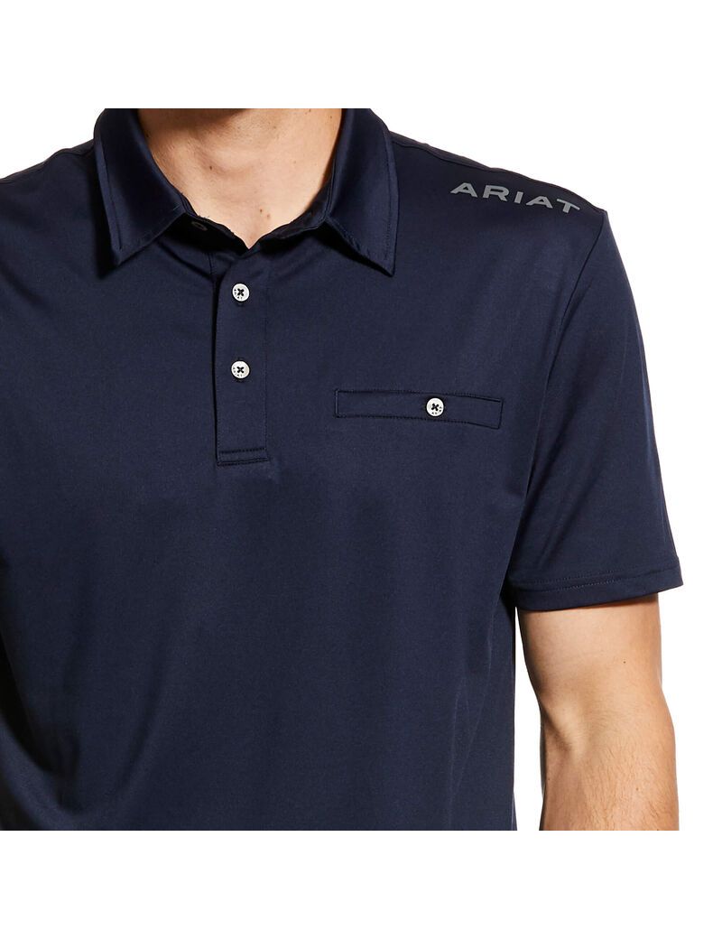 Camisa Polo Ariat Norco Hombre Azul Marino | SQXZ71359