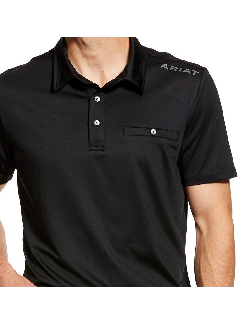 Camisa Polo Ariat Norco Hombre Negras | NAMX69248