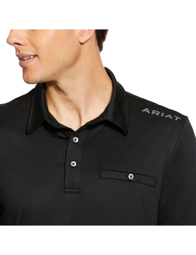 Camisa Polo Ariat Norco Hombre Negras | NAMX69248