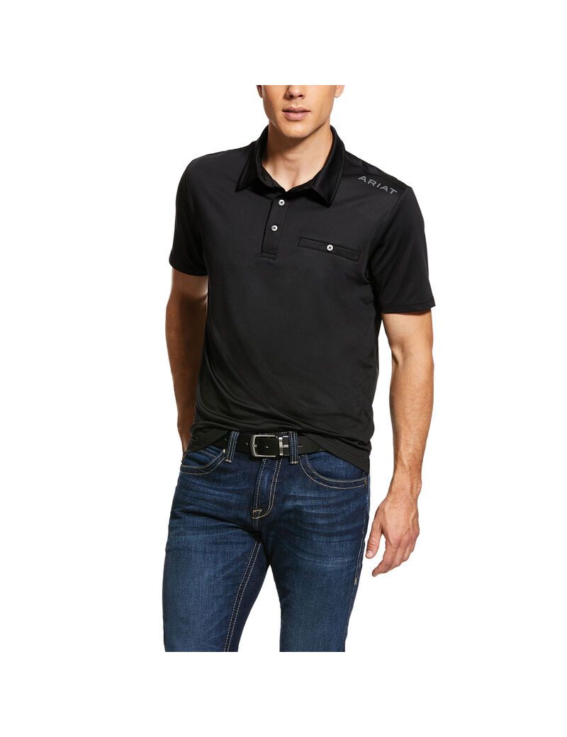 Camisa Polo Ariat Norco Hombre Negras | NAMX69248