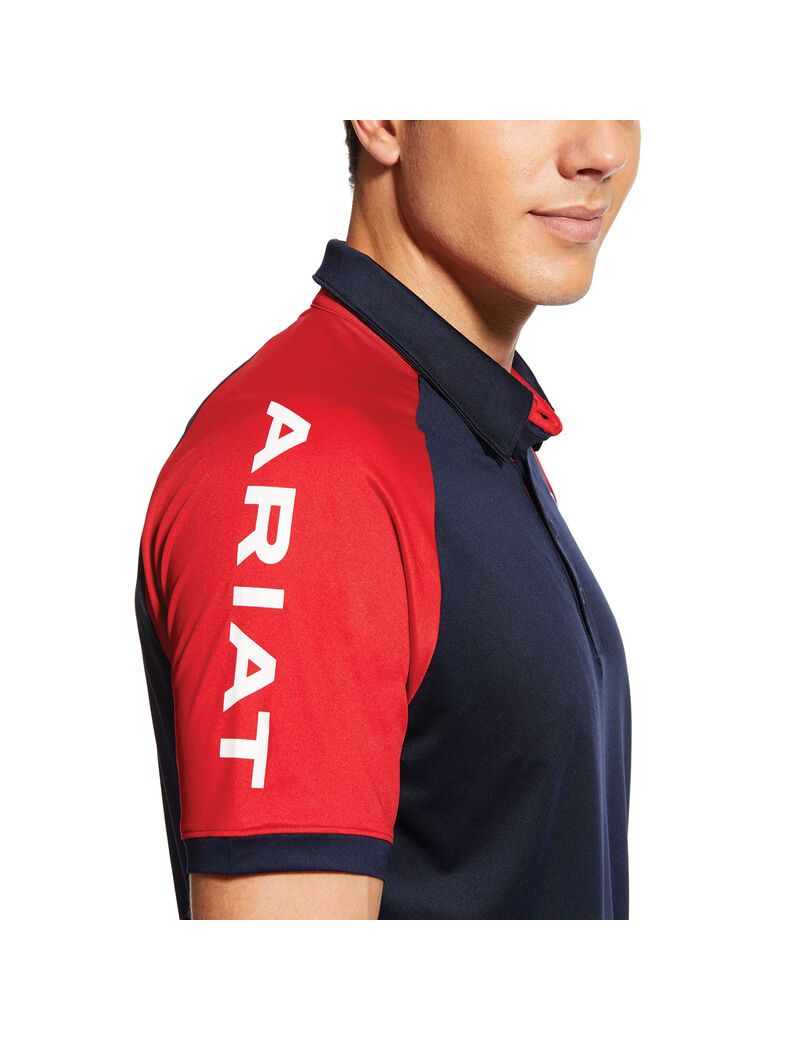 Camisa Polo Ariat Team 3.0 Hombre Azul Marino | MOEV29087