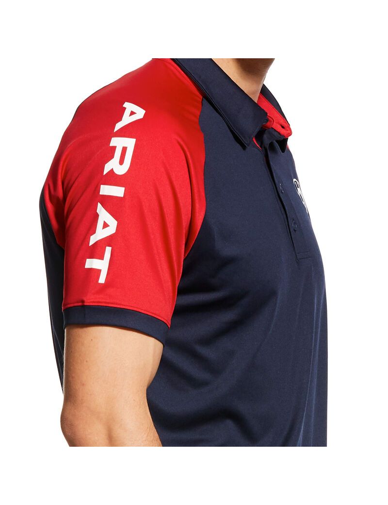 Camisa Polo Ariat Team 3.0 Hombre Azul Marino | MOEV29087