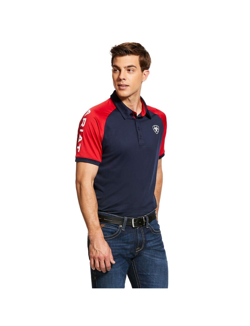 Camisa Polo Ariat Team 3.0 Hombre Azul Marino | MOEV29087