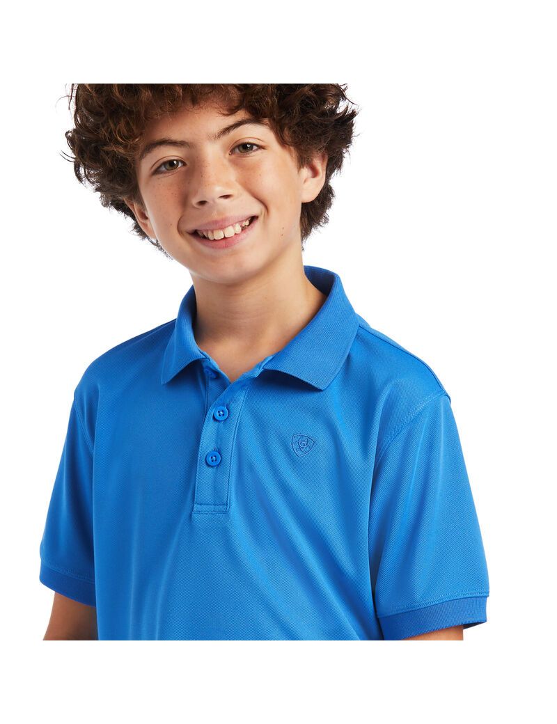 Camisa Polo Ariat Tek Niños Azules | PWVD06431