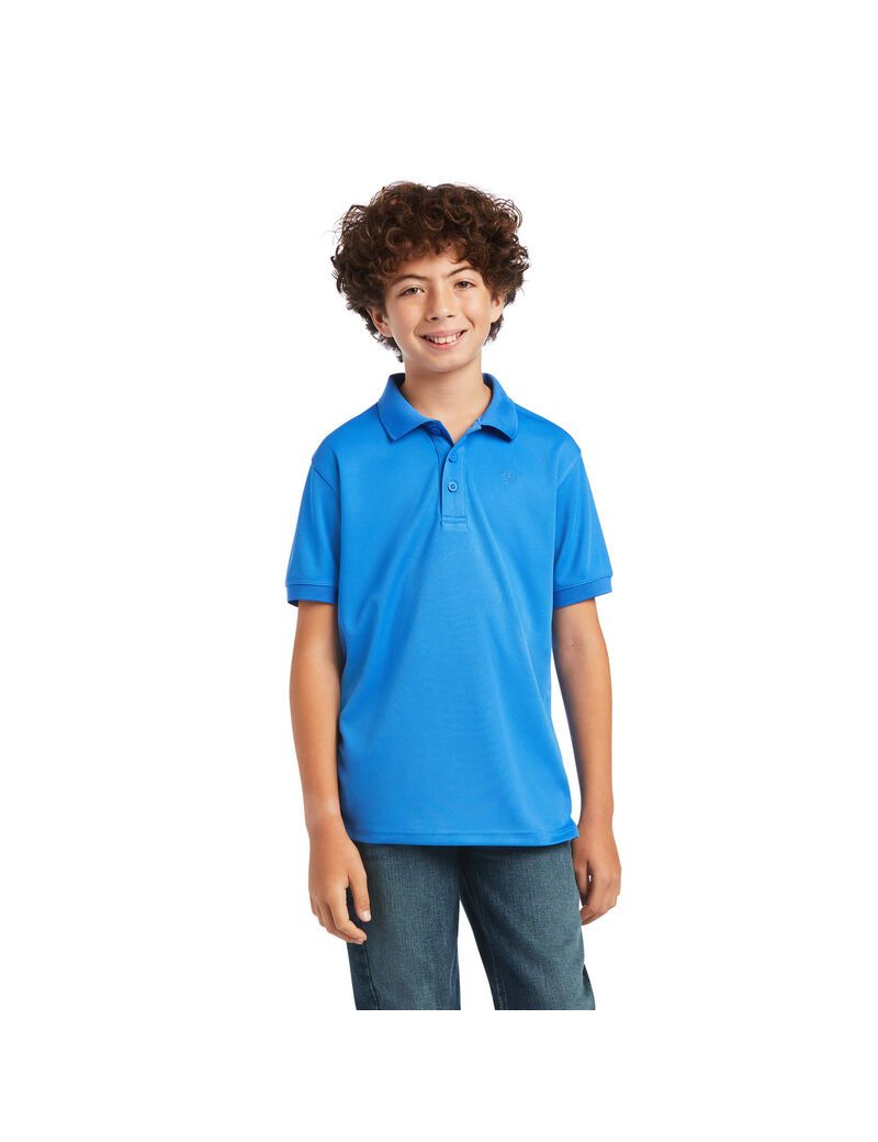 Camisa Polo Ariat Tek Niños Azules | PWVD06431