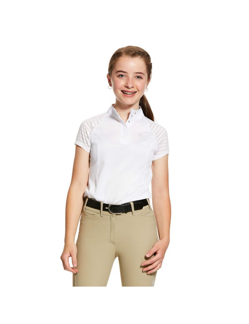 Camisas Ariat Aptos Vent Show Niños Blancas | YARH58271