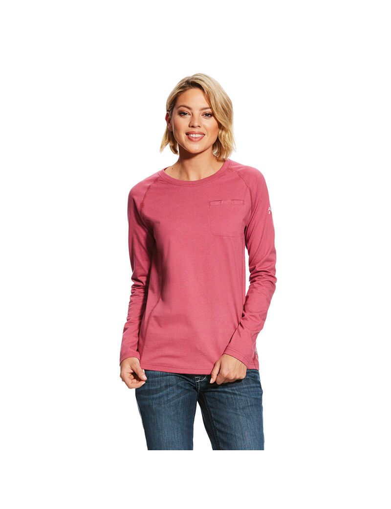 Camisas Ariat FR Air Crew Mujer Rosas Moradas | JIUR36295