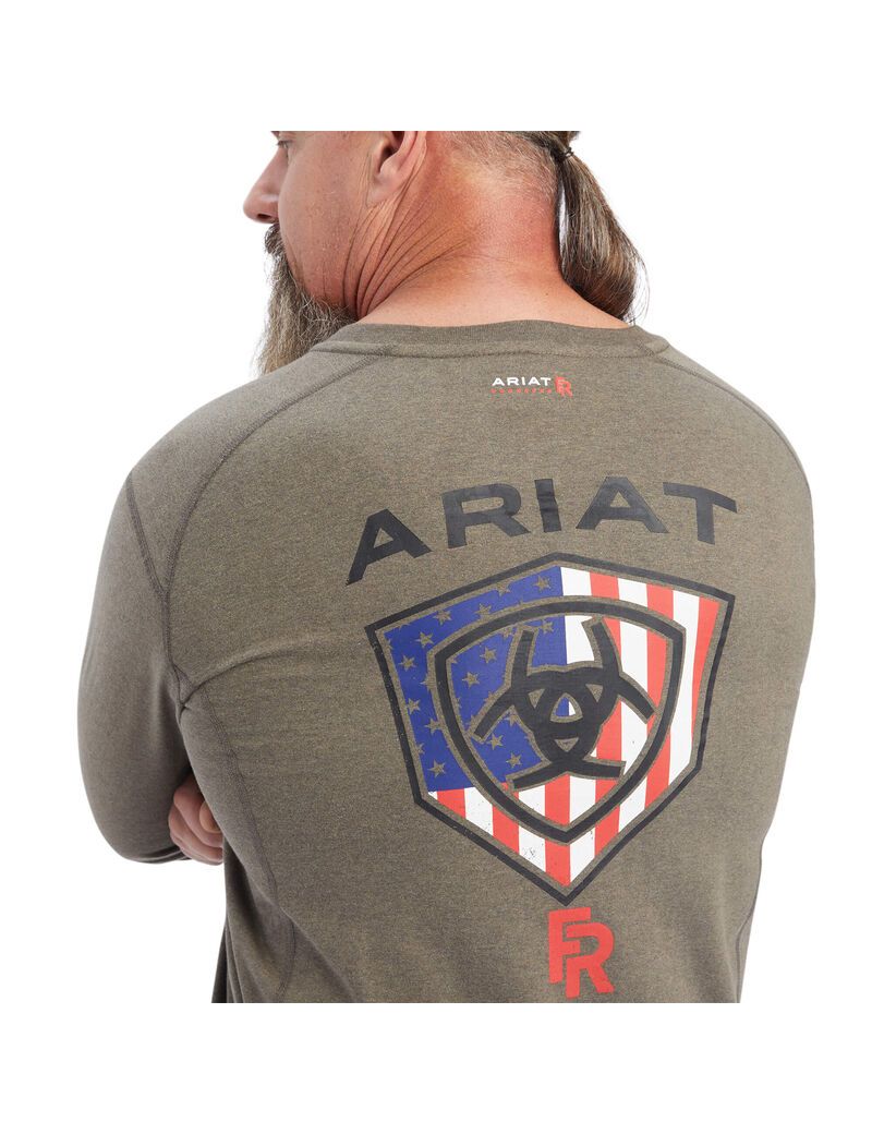 Camisas Ariat FR Air Service Hombre Verde Oliva | KBZS45372