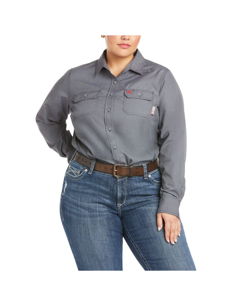 Camisas Ariat FR Featherlight Trabajo Mujer Gris | SJGO12863