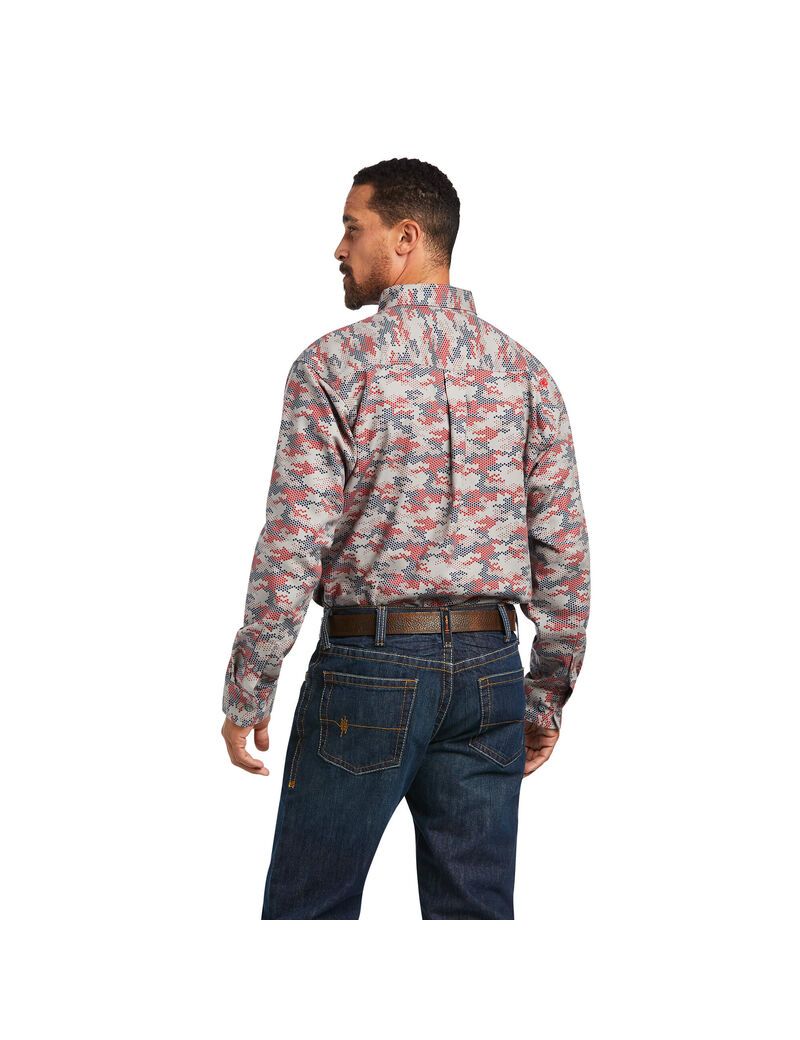 Camisas Ariat FR Geo Camo DuraStretch Trabajo Hombre Multicolor | LOFH57290