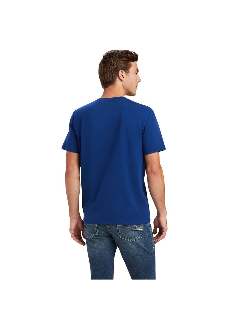 Camisas Ariat Varsity Hombre Azules | WMAF78512