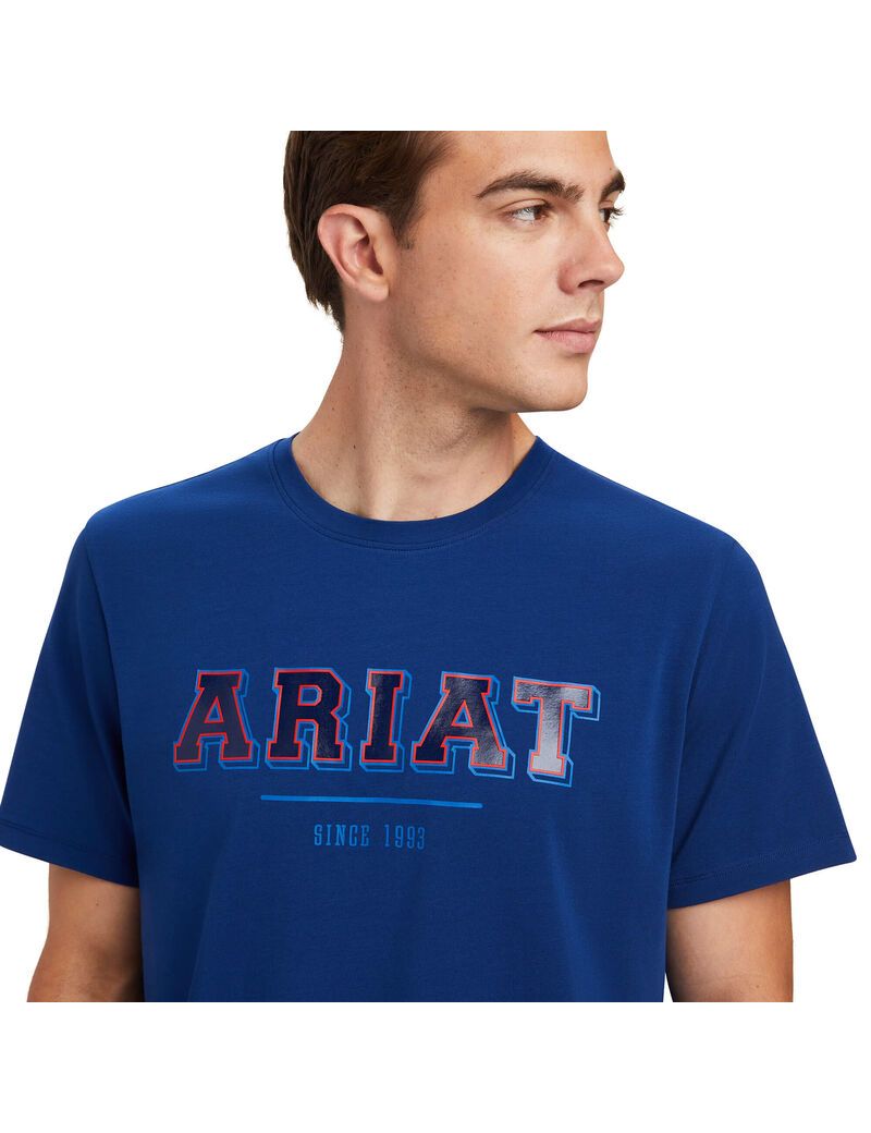 Camisas Ariat Varsity Hombre Azules | WMAF78512