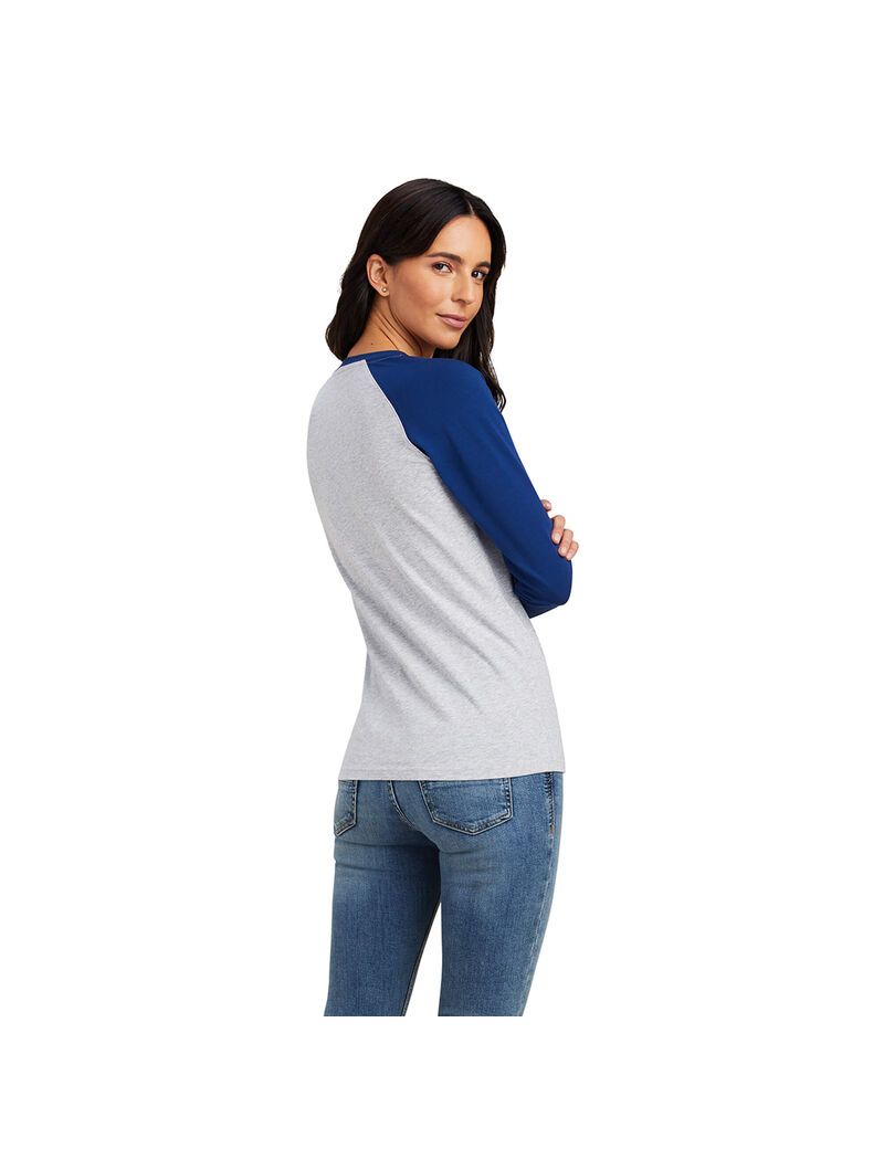 Camisas Ariat Varsity Mujer Azules Gris | LSDK39820