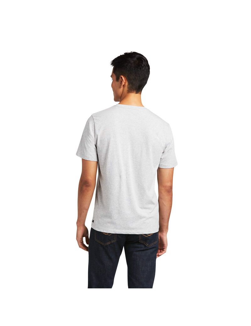 Camisas Ariat Vertical Logo Hombre Gris | YTMH07135