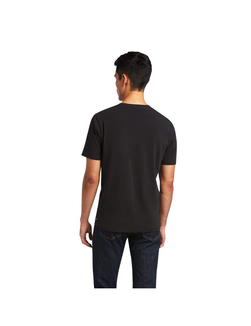 Camisas Ariat Vertical Logo Hombre Negras | VXOE96371