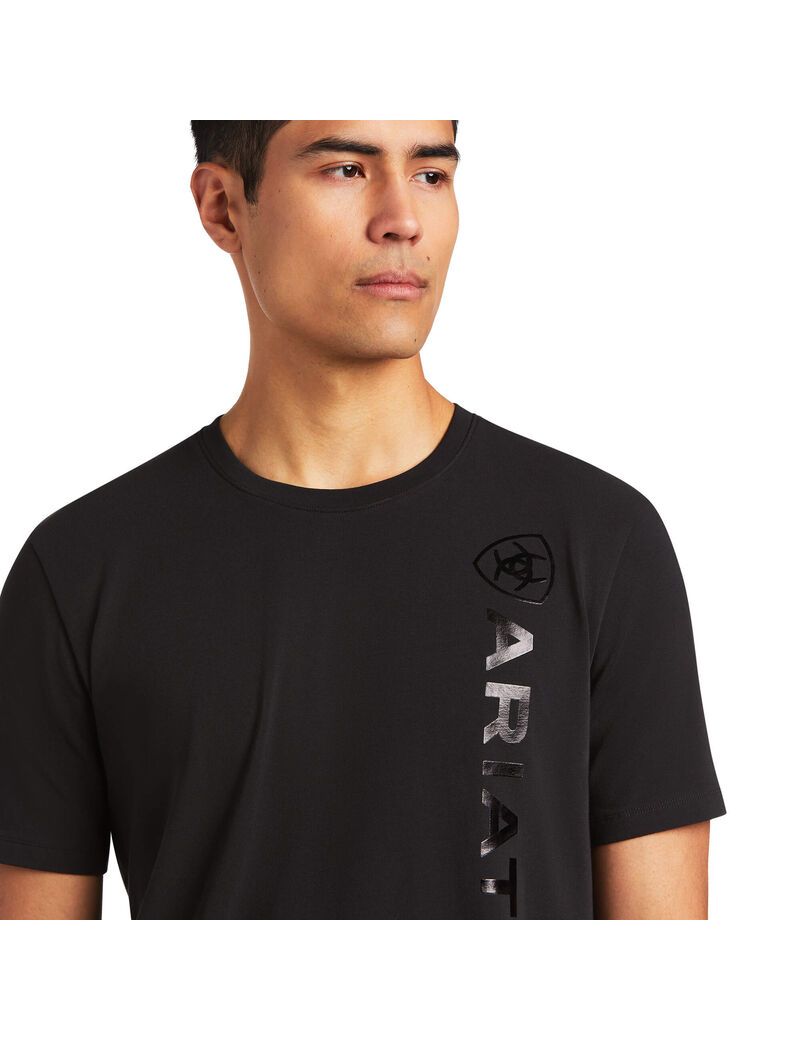 Camisas Ariat Vertical Logo Hombre Negras | VXOE96371