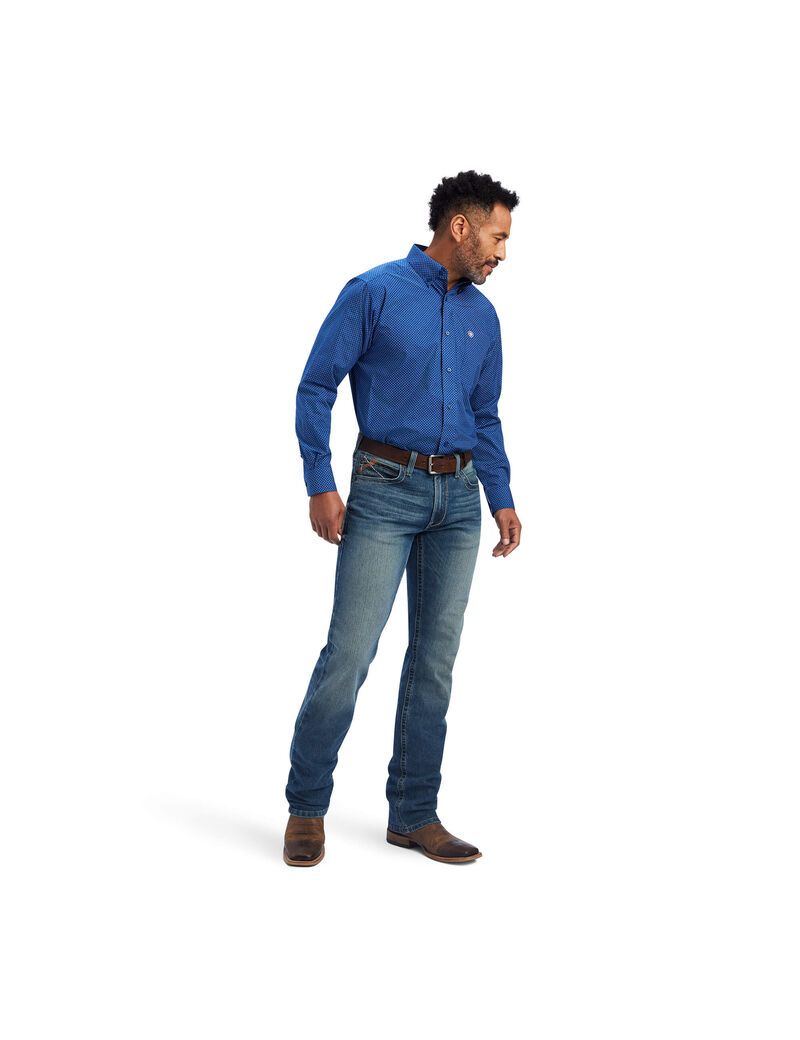 Camisas De Traje Ariat Benedict Classic Fit Hombre Azules | AORP59167